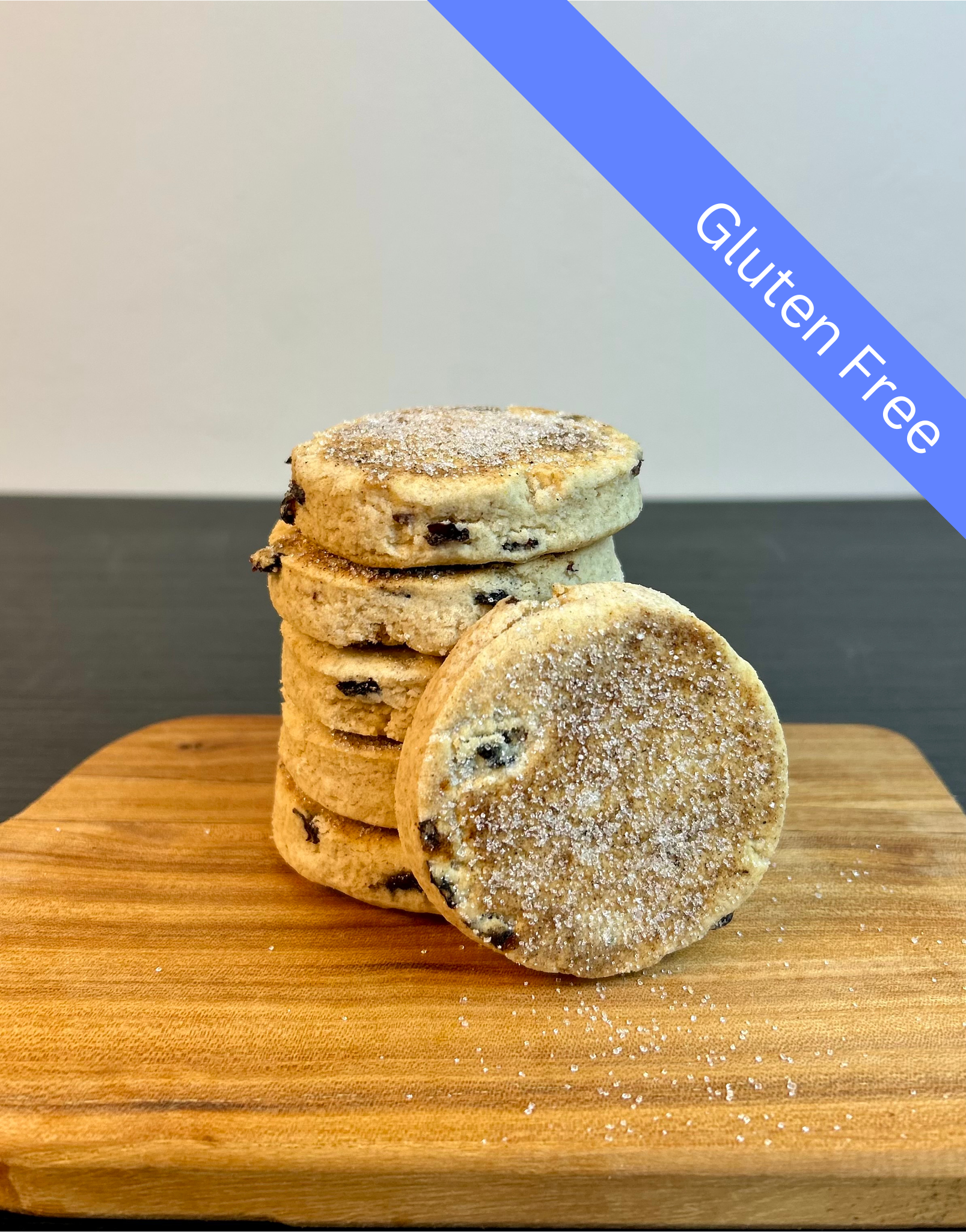 Gluten Free Handmade Traditional Welsh Cakes | Close up stack